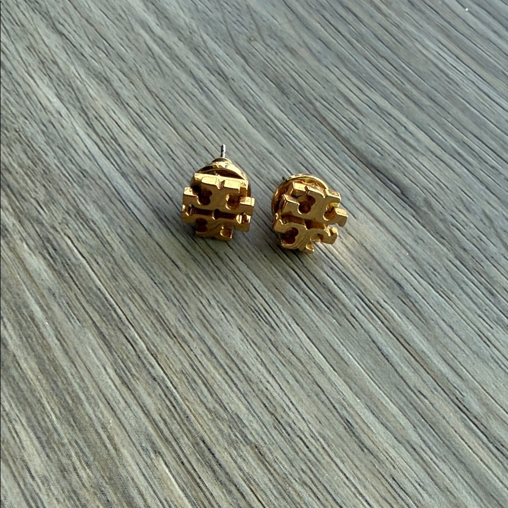 Tory Burch Gold Logo Stud Earrings